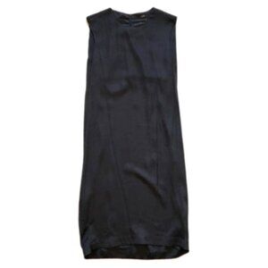 Peserico Midi Shift Dress Womens 40 Small Navy Blue Crew Neck Sleeveless Viscose